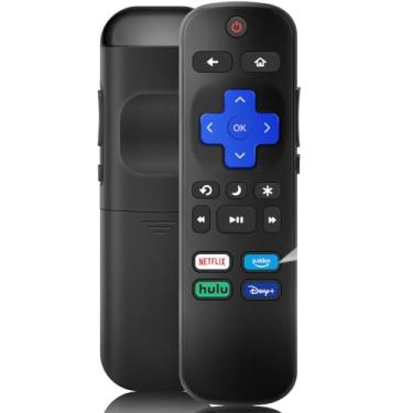 Imagem de Gvirtue Controle remoto para TVs Roku, substituição para Smart TV TCL/Hisense/Onn/Insígnia/Sharp/Westinghouse/Element/JVC Roku Smart TV, Controle remoto universal de TV com Netflix/Disney+/Hulu/Prime