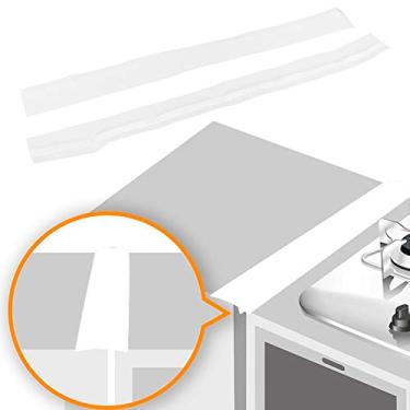 Imagem de Capa para fogão, 2 peças de enchimento de lacuna de forno de silicone, calor, antiderrapante, fácil de limpar, 53.3 cm e 63.5 cm, lavável na lava-louças, preto fosco, universal, para fogões, bancadas