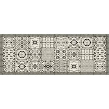 Imagem de IRI-GIRI Tapete decorativo de vinil para cozinha, linóleo, PVC, piso de azulejo, colorido, durável, antiderrapante, lavável à mão e protege pisos 160 x 60 cm, Nobility 297