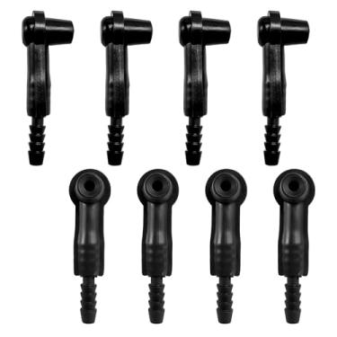 Imagem de MUQIDA 8 peças de conectores de sangramento de fluido de freio, junta adaptador de troca de bomba de sangria de óleo de carro para fluido de freio, sangria a vácuo automotiva profissional ferramenta