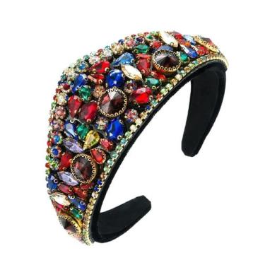 Imagem de Bandana vintage barroca com joias largas para mulheres - taiyuanketanm