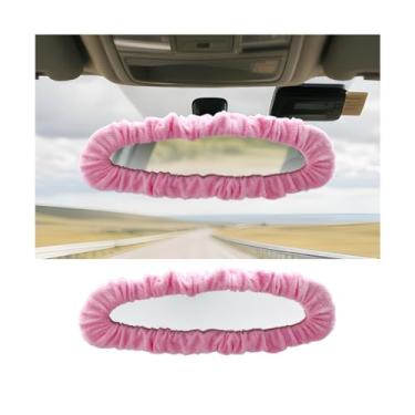 Imagem de Osilly Capa de espelho retrovisor de carro, macio de pelúcia elástico, confortável, protetor de espelho retrovisor, acessórios de decoração de interiores automotivos, universal para caminhão