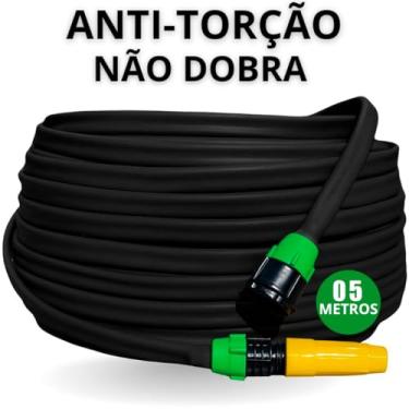 Imagem de Mangueira de Jardim Antitorção Reforçada Preta | PVC Dupla Camada | Com Esguicho(5 Metros)