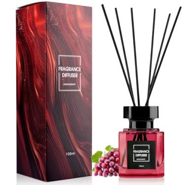 Imagem de Conjunto de difusor de palheta - 100 ml - Difusor de perfume Delight with Uvas com 5 varetas - Fragrância doméstica de longa duração - Aromatizador de ar para prateleira, banheiro, decoração de quarto