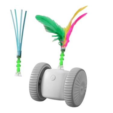 Imagem de Brinquedo automático para gatos – Jogo interativo ativado por movimento com penas, brinquedo de simulação de movimento para gatinhos - para treinamento, uso diário, alívio do tédio, ambientes internos