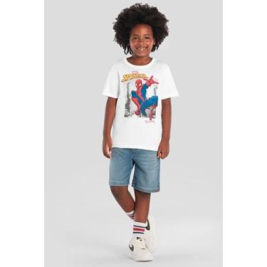 Imagem de Camiseta infantil menino do Homem-Aranha Brandili, Branco, 4
