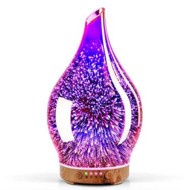 Imagem de Porseme Essential Oil Diffuser 3D Firework Glass Aromatherapy Ultrasonic Humidifier Rose Gold, Auto Shut-Off, Timer Setting, BPA Free, Aroma Decoration for Home, Office, Gym, Spa, Premium Gift 100ml