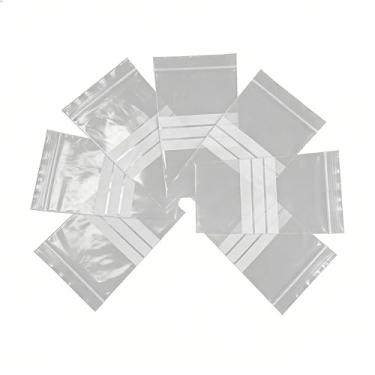 Imagem de YDJIANCAI 100 peças de sacos plásticos transparentes resistentes, sacos com zíper de 3,93 mil de espessura com etiqueta escrita e zíper superior para armazenamento, embalagem e envio (tamanho: 5,51 ×
