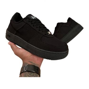 Imagem de Tenis casual unissex tecido  allk lançamento 2025 preto, Preto, 38