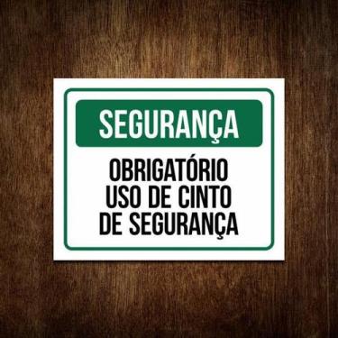 Imagem de Placa Segurança Obrigatório Uso De Cinto De Segurança 36X46 - Sinalizo