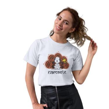 Imagem de Camiseta Feminina Branca - Estampa Snoopy Namastê - Insider Games Stor