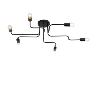 Imagem de Plafon Taschibra Cronos Preto Para 6 Lâmpadas  E27 Bivolt