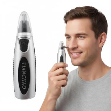 Imagem de Aparador de lâmina dupla à prova d'água para cuidados faciais - Removedor de pelos indolores para nariz, orelha e sobrancelha para homens e mulheres, classificação IPX7, design fácil de limpar