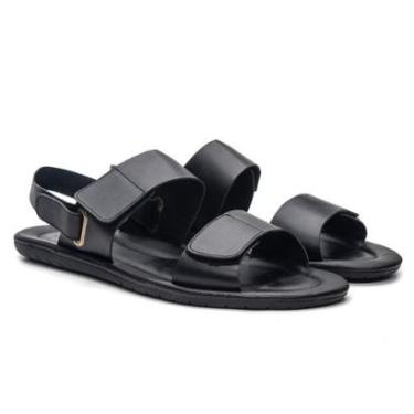 Imagem de Sandália Masculina Couro Conforto Tamanho Especial-Masculino
