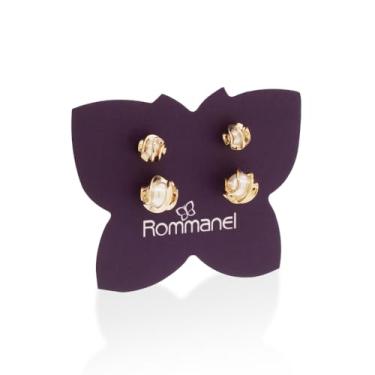 Imagem de Kit Brinco Rommanel Banhado a Ouro 18k com Pérolas Sintéticas - 527389