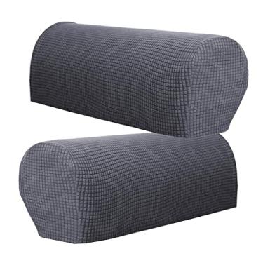 Imagem de WeiLaiKeQi Conjunto de 2 Protetoras Premium E Elásticas para Apoio de Braço de Sofá, cinzento