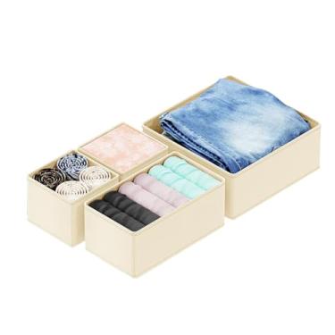 Imagem de ANIS·KEAAR Pacote com 4 roupas organizadoras de gavetas | Caixas organizadoras de cômoda para berçário e armário | Ideal para roupas, roupas de bebê, roupas íntimas e meias