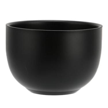 Imagem de Tigela de espuma de barbear de aço inoxidável com design de grande diâmetro, interior macio durável e aderência confortável para cuidados diários preto