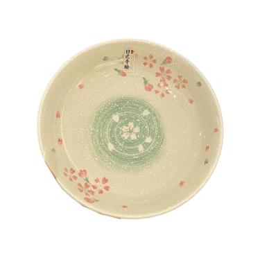 Imagem de Pratos de cerâmica em pó de flor estilo japonês com placa de macarrão Lamian para uso doméstico com cor sob o esmalte - prato de arroz de 20 cm