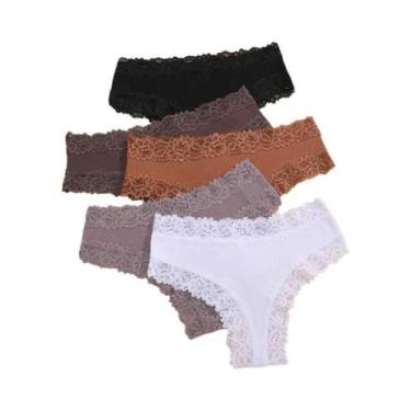 Imagem de Conjunto De Calcinhas Sem Costura De Renda De Algodão plus Size Para M