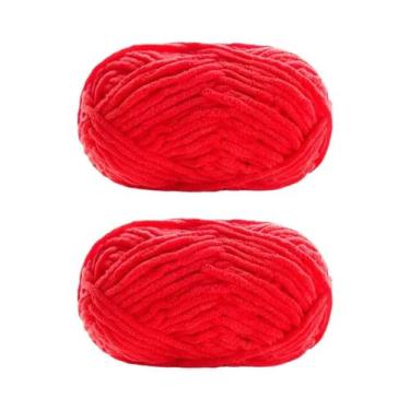 Imagem de Fio De Veludo Grosso 2 Peças 50g Cada Lã Chenille Macia Para Tricô Art