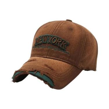 Imagem de Boné De Beisebol Vintage Unissex Com Bordado De Letras, Algodão, Topo 