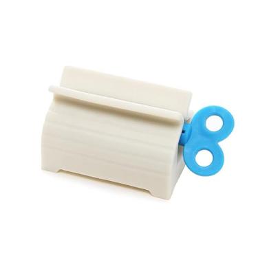 Imagem de Espremedor de pasta de dente, pacote com 2, espremedor de tubo de rolo para pasta de dente, creme de mão, limpador facial, acessórios de banheiro (azul)
