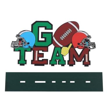 Imagem de Decoração de mesa de futebol americano centros de mesa para placas de mesa, jogadores de futebol, rúgbi, ornamentos para decoração de festa de aniversário esportiva