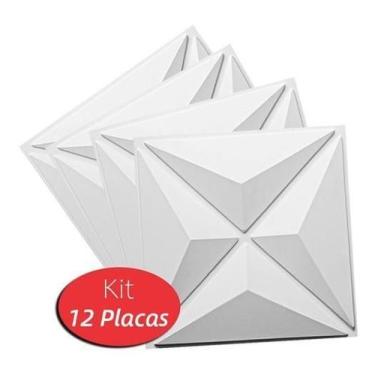 Imagem de 12 Placas Decorativas 3D Revestimento Parede Quarto Estrelar - Ilove3d