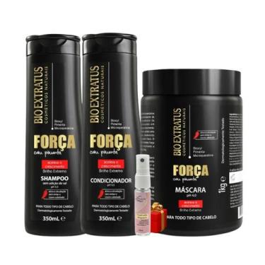 Imagem de Kit Força com pimenta 1 Shampoo 1 Condicionador 350ml 1 Máscara 1kg + 