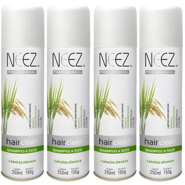 Imagem de Kit 4 Shampoo A Seco Para Cabelos Oleosos Neez Profissional Maciez Lim