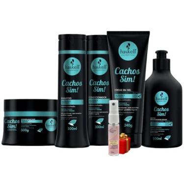 Imagem de Kit Haskell Cachos Sim Definição 300ml 5 Itens Completo + Presente Lou