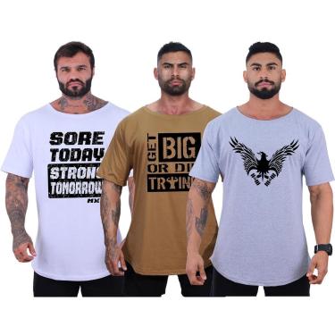 Imagem de Kit 3 Camisetas Morcegão Masculina MXD Conceito Fitness Academia Musculação-Masculino