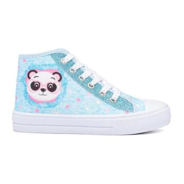 Imagem de Tênis Infantil Panda Feminino Botinha Glitter Menina - T&C, 33/34, Azu