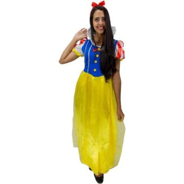 Imagem de Fantasia Branca de Neve Adulto Feminino Com Tiara - Fantasias Carol CH