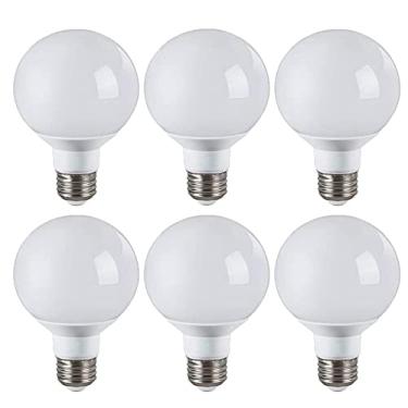 Imagem de Lxcom Lighting Lâmpada LED G60 3W Globo Lâmpadas incandescentes 25W Equivalente E26/E27 Base Luz do dia branca 6000K 300LM Luz de LED pequena para espelho de maquiagem iluminação doméstica, pacote com
