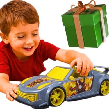 Imagem de Carrinho Esportivo Grande Escala 1:12 Brinquedo Personagem Herois selo Inmetro presente menino 3 anos não precisa de pilhas custo beneficio (Iron)