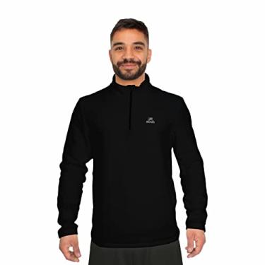 Imagem de Blusa Fleece Solid LS/ZM Muvin – Masculina – Gola Alta – Frio Intenso - Proteção Solar UV50 – Confortável – Caminhada – Corrida – Trekking – Trilha - 100% Poliéster – Secagem Rápida – Não Amassa