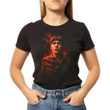 Imagem de Baby Look Feminina Stranger Things Will Byers Premium - NoBrand, Preto