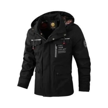 Imagem de Jaqueta Masculina De Manga Longa Com Capuz, Corta-Vento, Impermeável, 