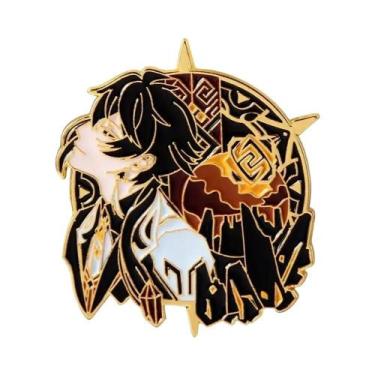 Imagem de Broches E Pins Do Jogo Anime Genshin Impact Com Figuras De Wendi, Zhon