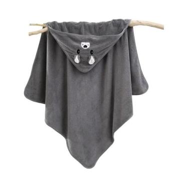 Imagem de Roupão De Banho Infantil Em Fleece Coral Com Capuz Para Meninos E Meni