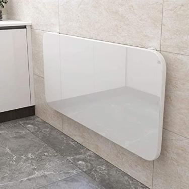 Imagem de Mesa dobrável para lavanderia montada na parede – Suporte de madeira resistente e estável para apartamento, quarto, cozinha, sala de restaurante, mesa dobrável flutuante
