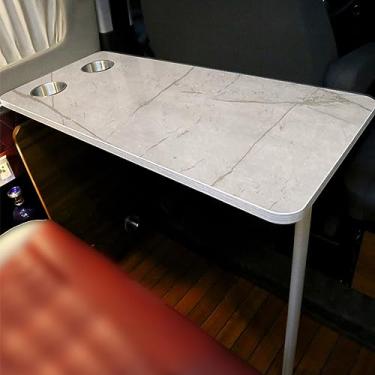 Imagem de Mesa de parede com suportes ajustáveis de aço – mesa dobrável para trailer, escritório, quarto ou cozinha – mesa dobrável branca