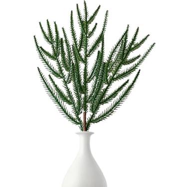 Imagem de Ramos de agulhas artificiais de pinheiro, agulhas de pinheiro artificiais, decoração de Natal – Guirlanda realista, verde, adereço de inverno para lareira, cornija, sala de estar, porta e quarto