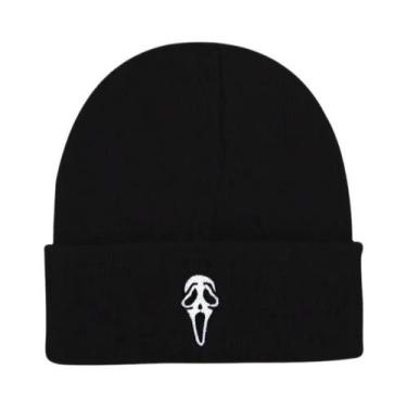 Imagem de Gorro De Malha Unissex Quente De Inverno Com Bordado De Caveira, Touca