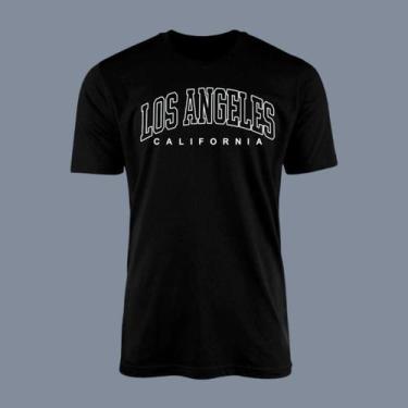 Imagem de Camiseta Lisa Estampada Los Angeles 100 Camisa Algodão 30.1 Básica Mas