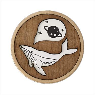 Imagem de Komkommax Abridor de garrafas magnético de forma redonda criativa vinho cerveja bebida abridor de bebida bar bonito divertido gadget cerveja utensílios de cozinha utensílios de bar (baleia)