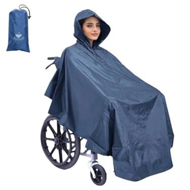 Imagem de Capa para cadeira de rodas Poncho para cadeira de rodas leve, respirável e impermeável Capa de chuva Capa universal, scooter de mobilidade e poncho de cadeira de rodas elétrica, cobertura total para