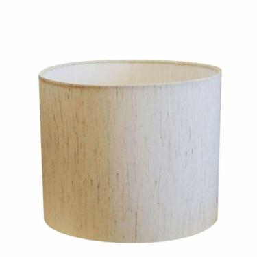 Imagem de Cúpula Abajur E Luminária Cilíndrica Vivare Cp-7017 ø40x21cm - Bocal Nacional Linho Bege